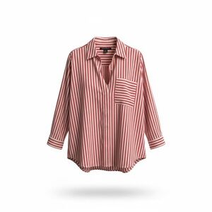 🍀French Connection Red and White Striped Top